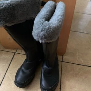 UGG Black Boots with Gray Accents